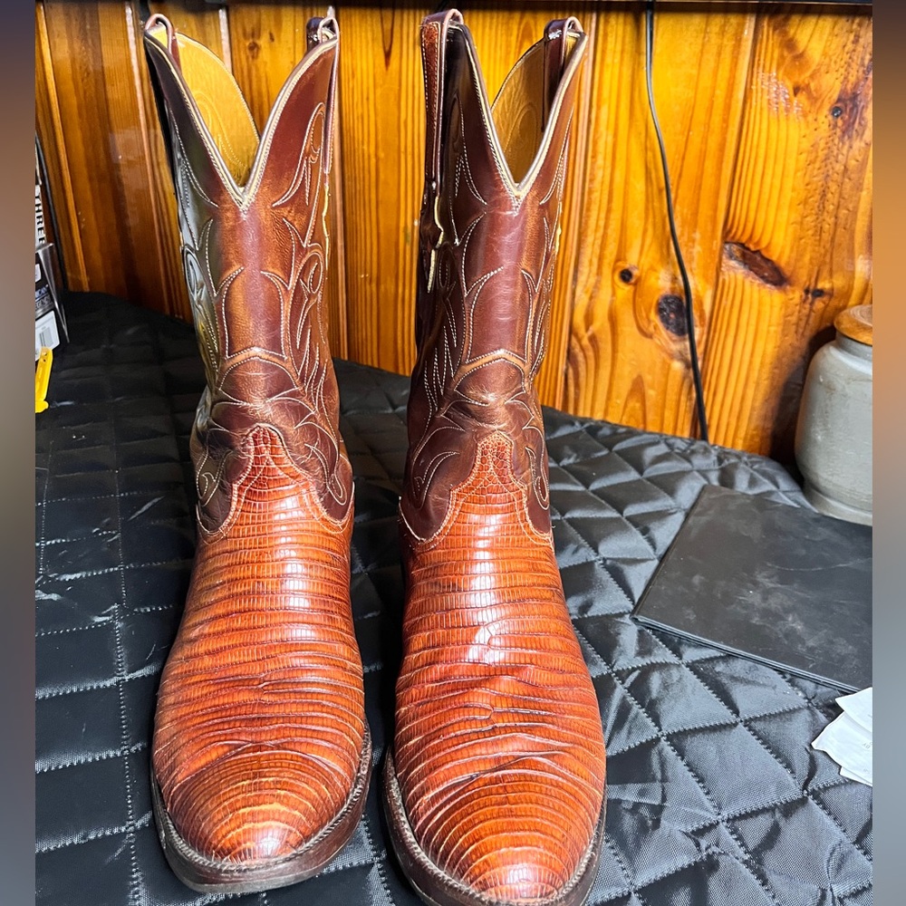 Lucchese Brown Leather Cowboy Boots